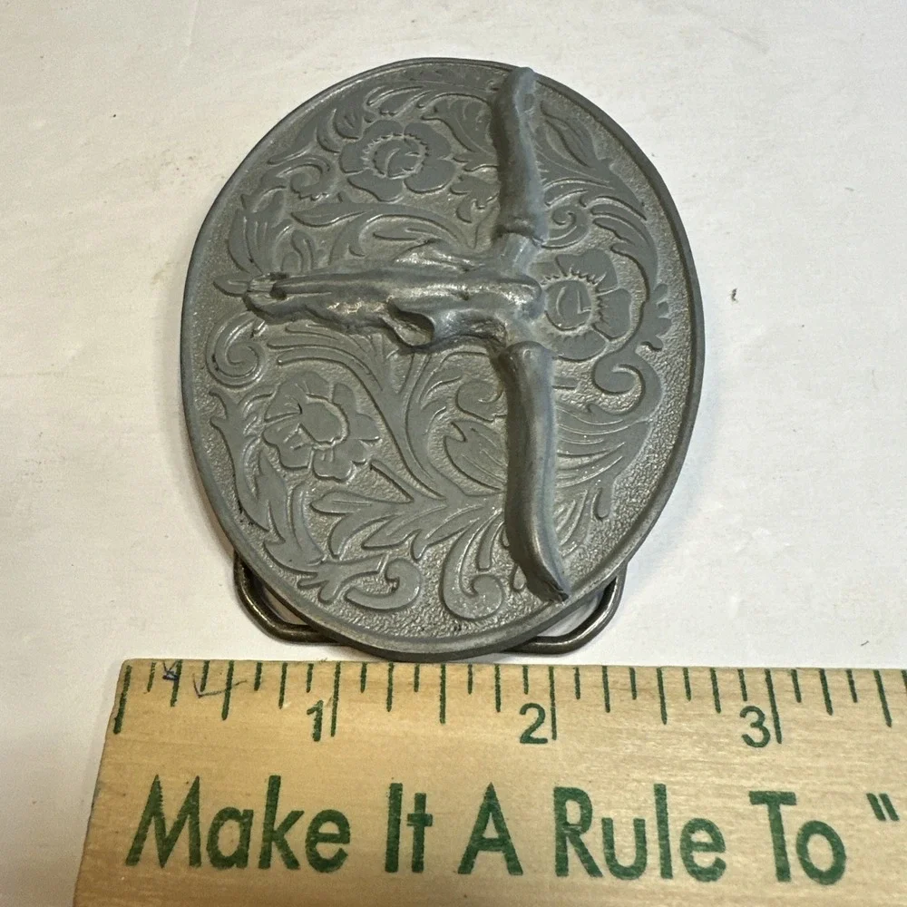 Longhorn Skull Western Paisley Belt Buckle 4
